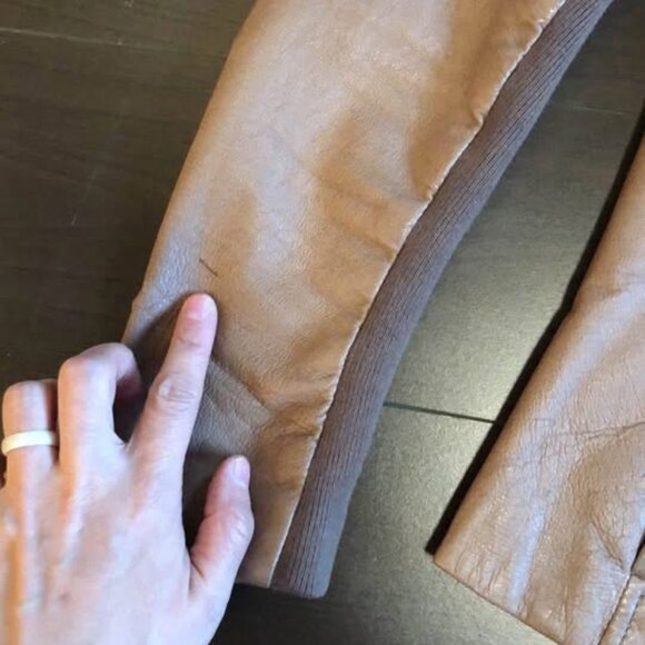 Danier genuine leather jacket brown taupe XS - Picture 3 of 8